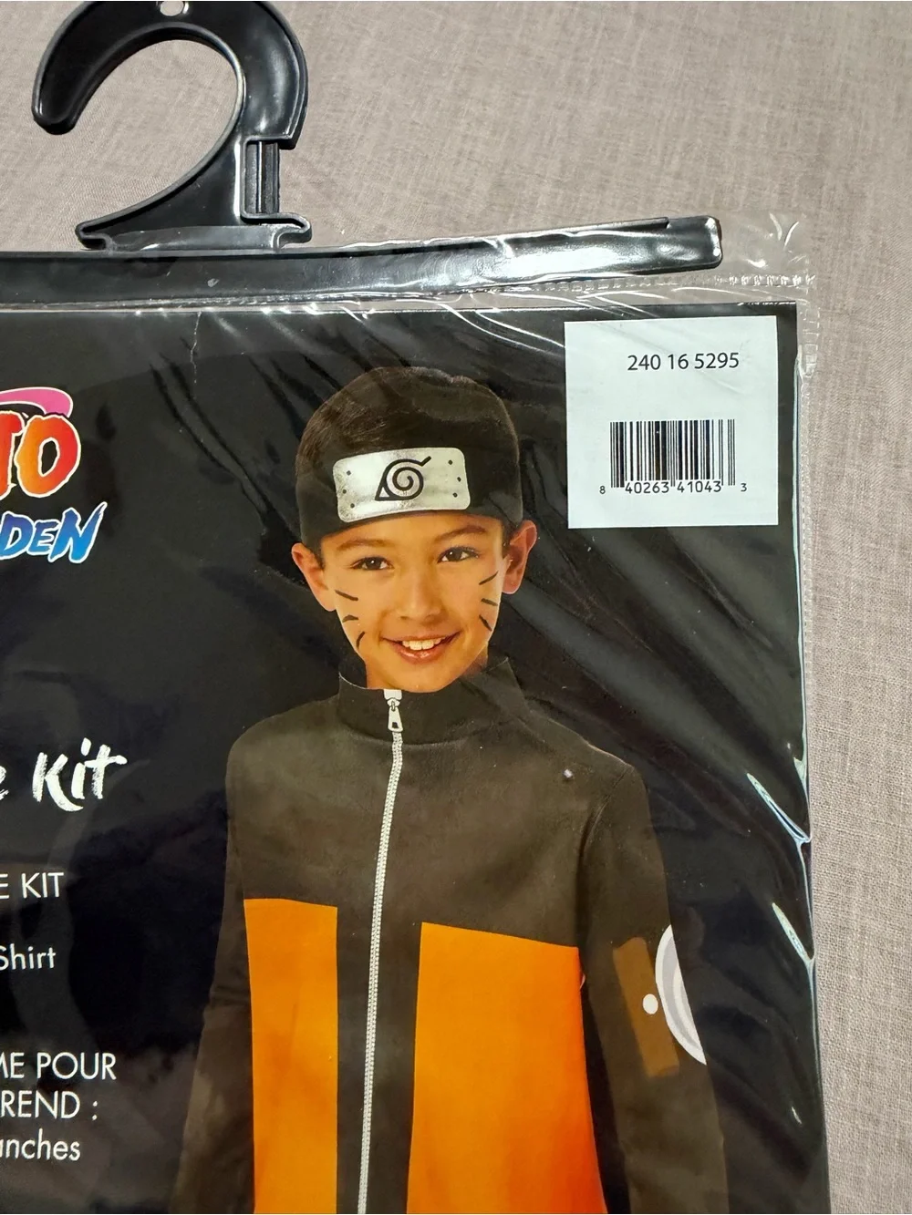 NWT Naruto Kids Halloween Costume Long Sleeve Shirt Headband Size S/M Never Open
